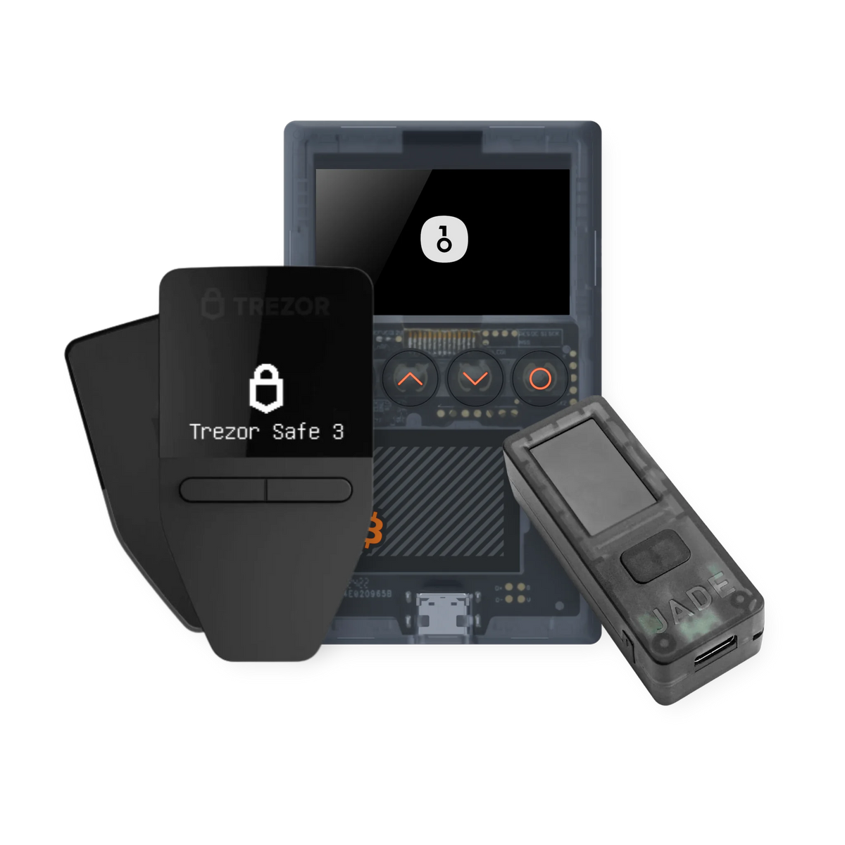 Multisig starter bundle: Trezor Safe 3 in Cosmic Black, Blockstream Jade Classic and OneKey Classic 1S Pure Bitcoin-only
