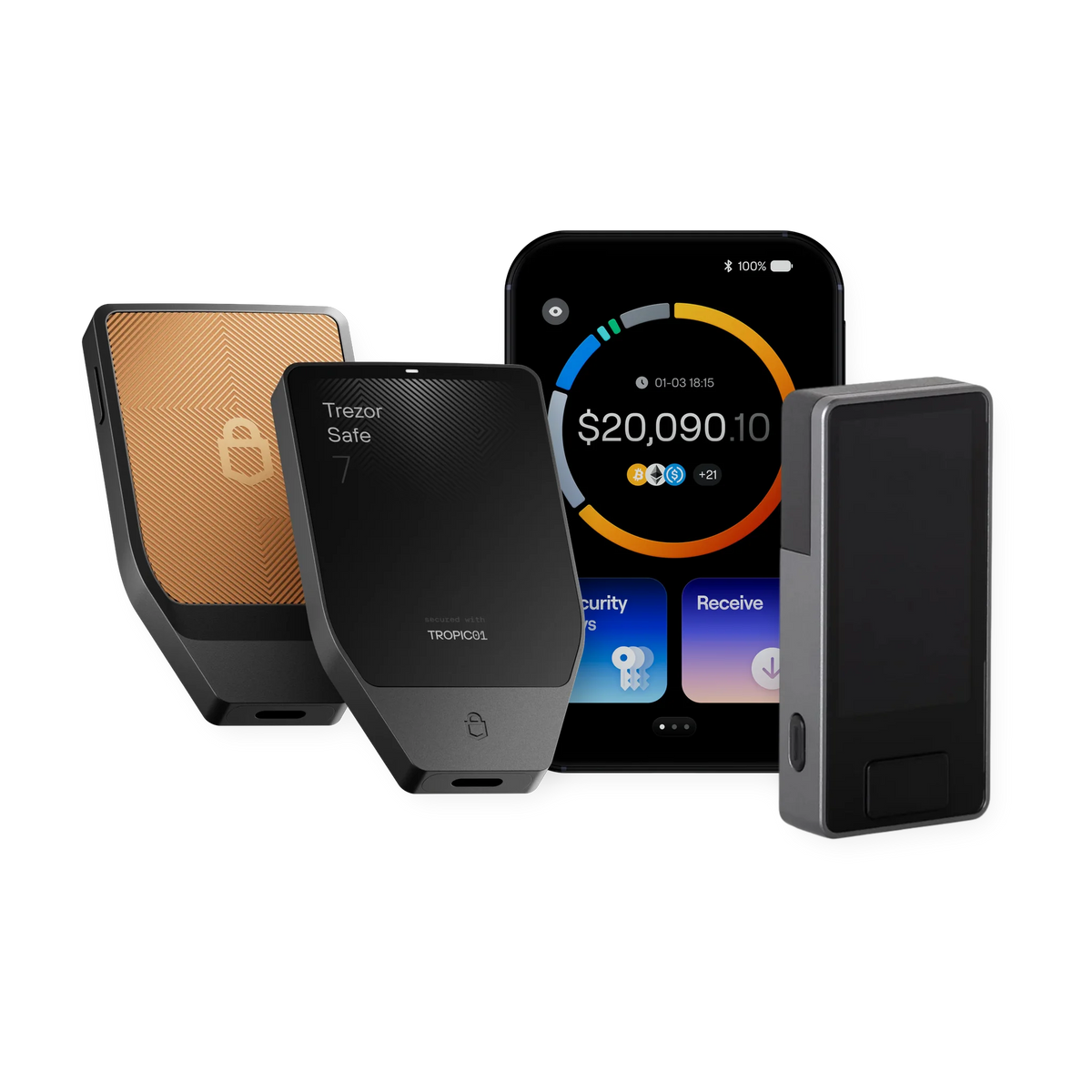 Multisig Ultimate Set: Trezor Safe 7 Bitcoin-only edition, Blockstream Jade Plus and OneKey Pro 2 hardware wallets