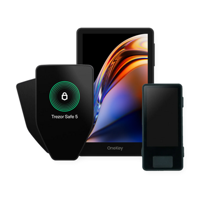 Multisig Advance Set: Trezor Safe 5 in black, Blockstream Jade Core and OneKey Pro hardware wallets