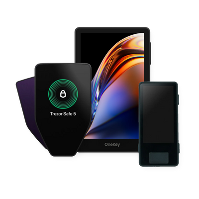 Multisig Advance Set: Trezor Safe 5 in Violet Ore, Blockstream Jade Core and OneKey Pro hardware wallets