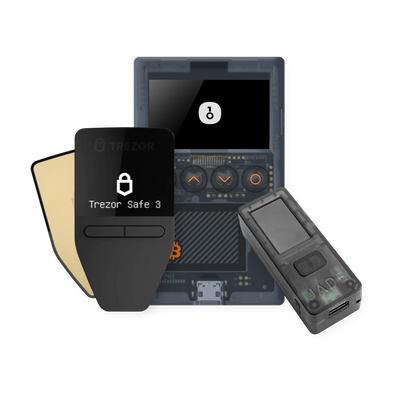 Multisig starter bundle: Trezor Safe 3 in Solar Gold, Blockstream Jade Classic and OneKey Classic 1S Pure Bitcoin-only