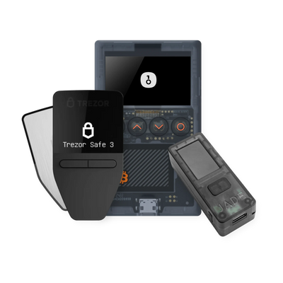 Multisig starter bundle: Trezor Safe 3 in Stellar Silver, Blockstream Jade Classic and OneKey Classic 1S Pure Bitcoin-only
