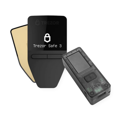 Multisig add-on set: Trezor Safe 3 in Solar Gold and Blockstream Jade Classic hardware wallets