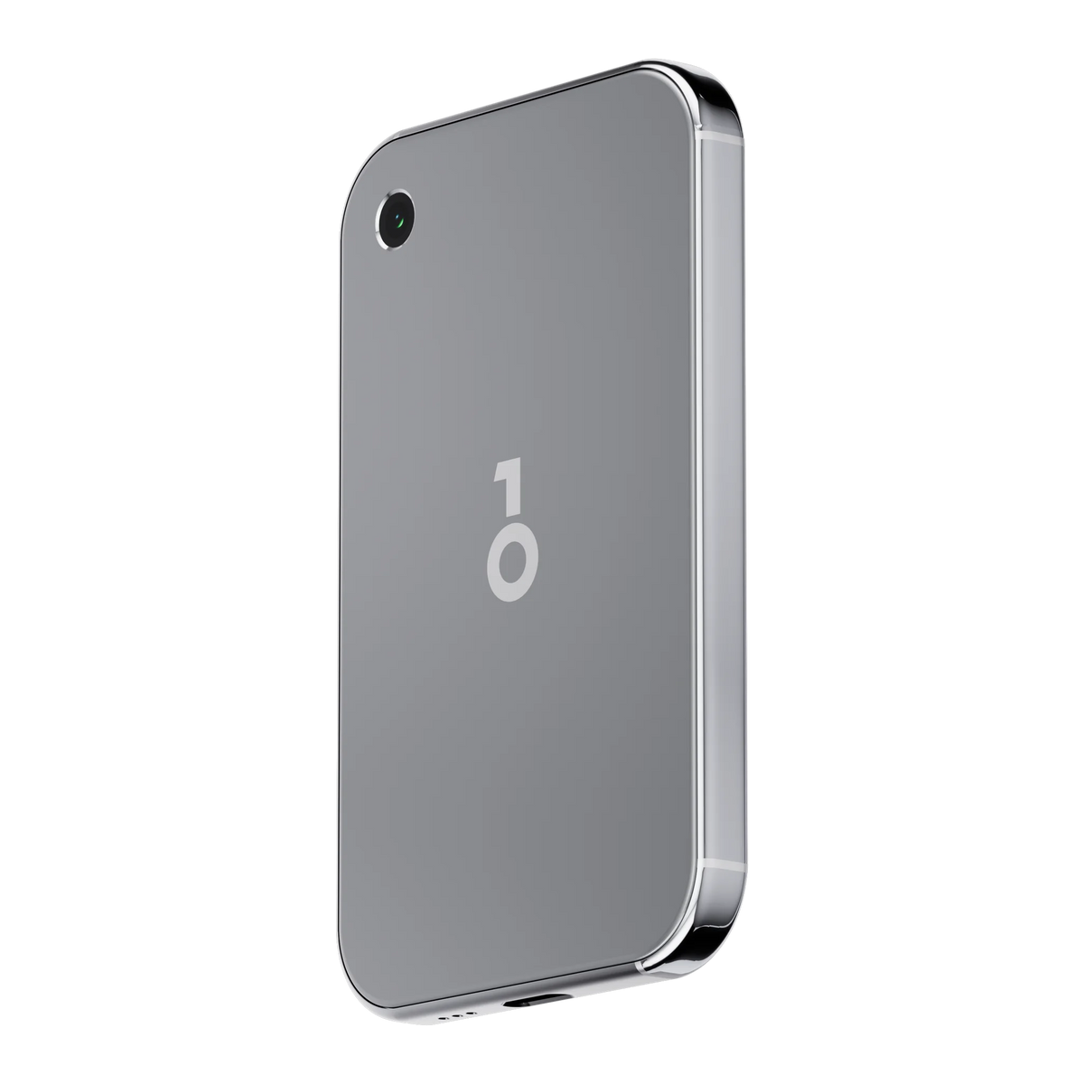 OneKey Pro 2 hardware wallet in silver, angled back view showing the camera and OneKey logo